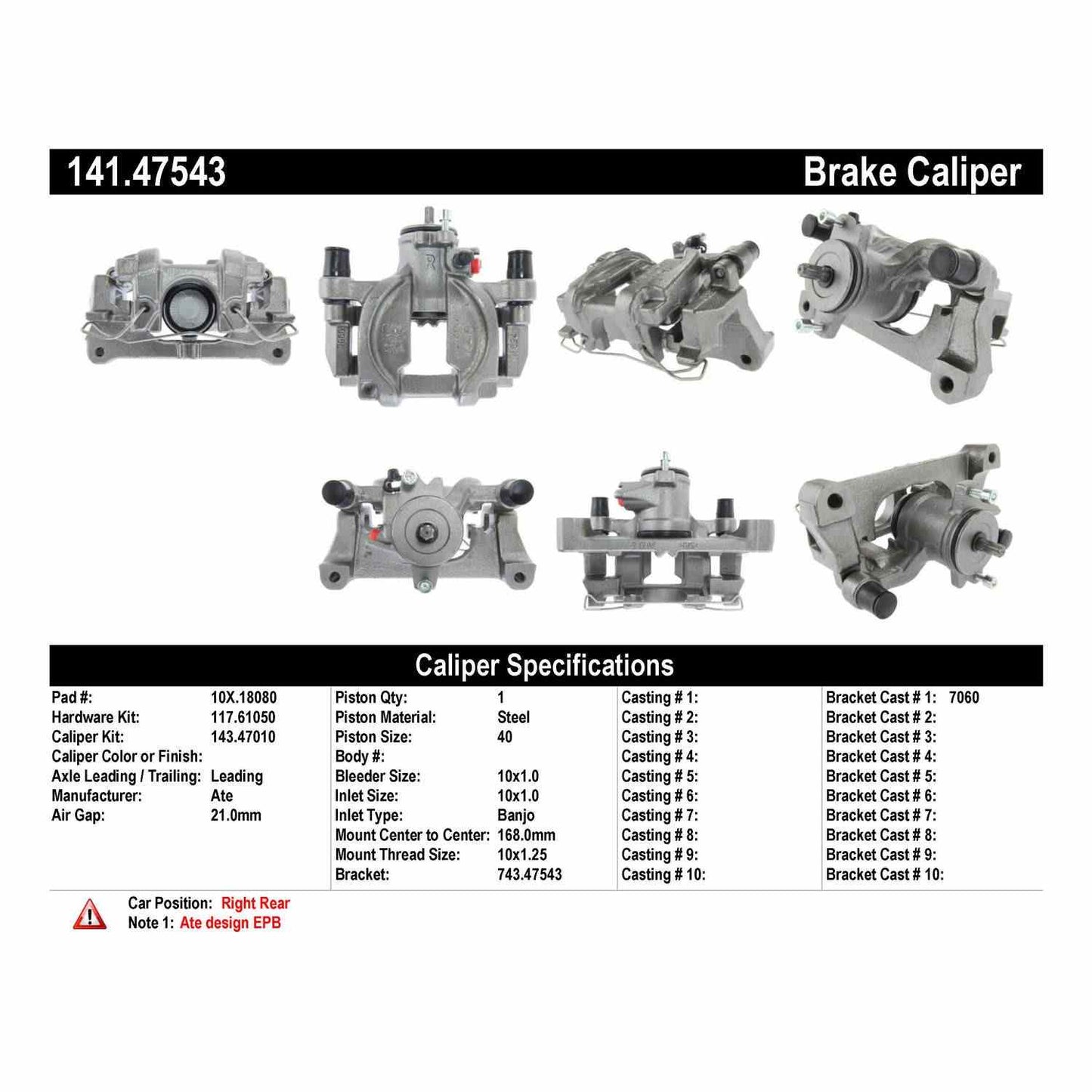 Centric Parts Disc Brake Caliper with anti-corrosion finish