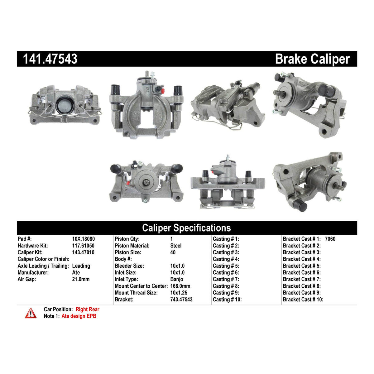 Centric Parts Disc Brake Caliper with anti-corrosion finish