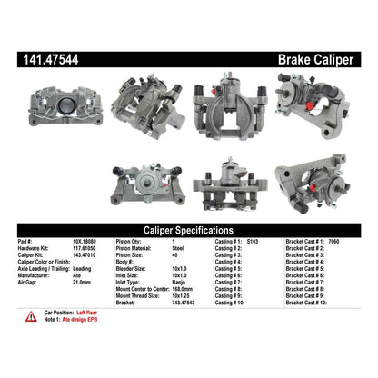 Stoptech Centric Semi-Loaded Brake Caliper - Rear L/R 141.47544