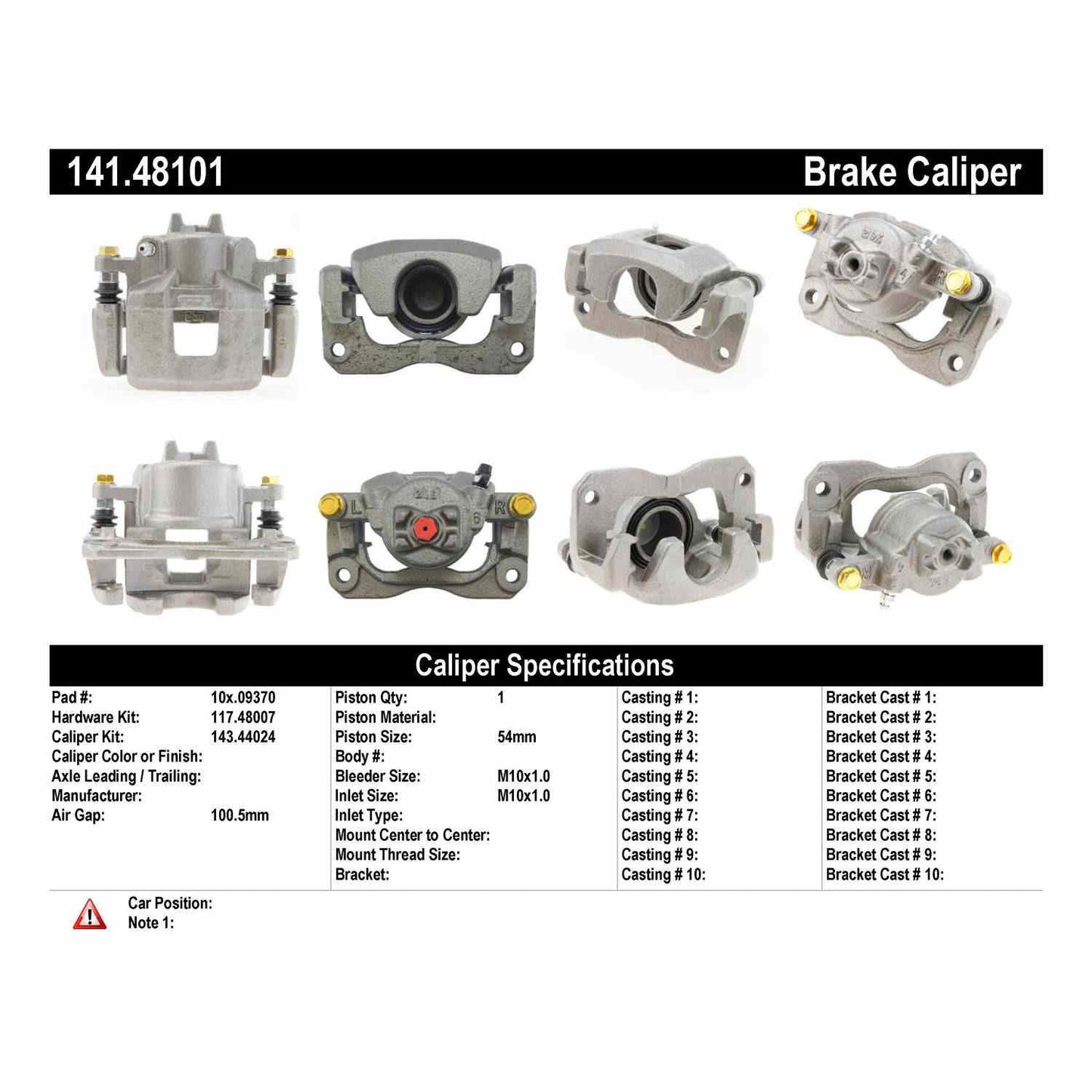 Centric Parts Semi-Loaded Brake Caliper 141.48101