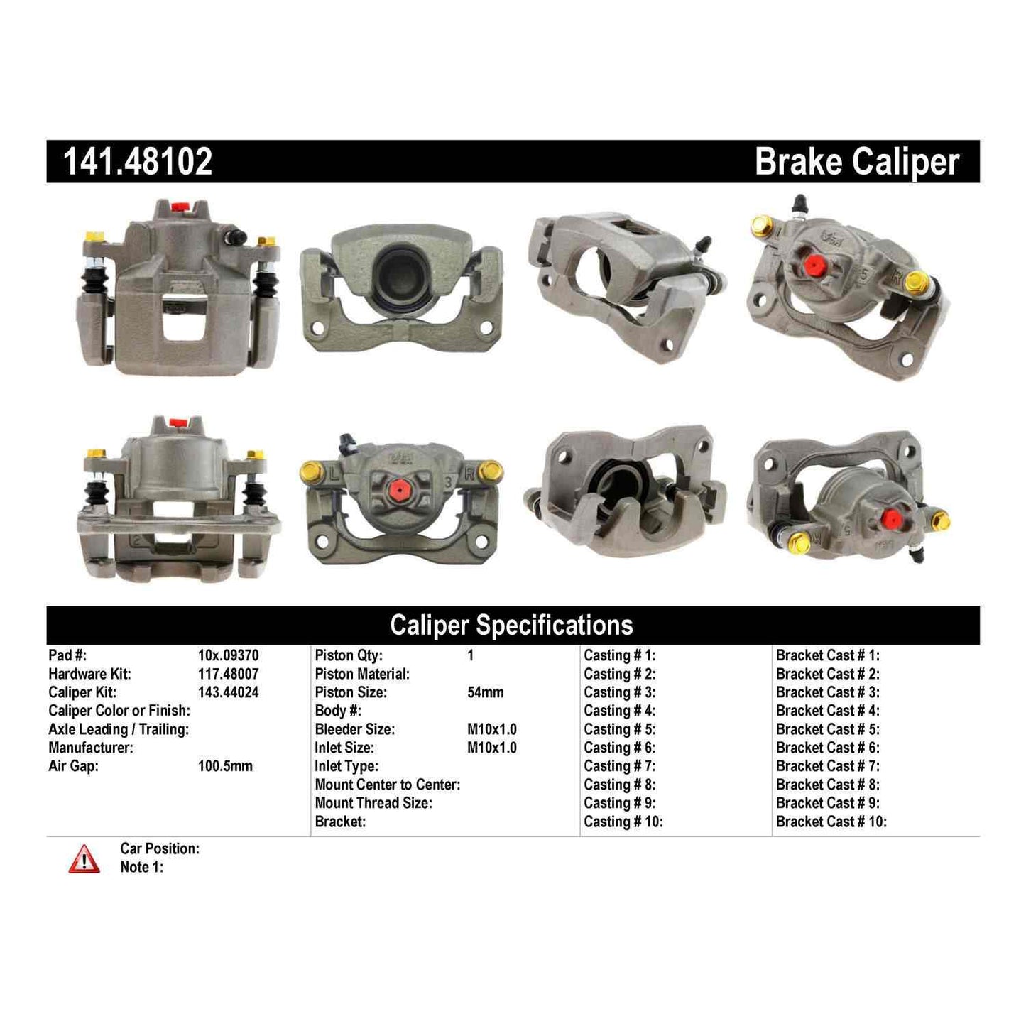 Centric Parts Semi-Loaded Brake Caliper 141.48102