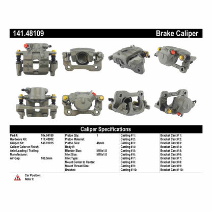 Centric Parts Semi-Loaded Brake Caliper 141.48109