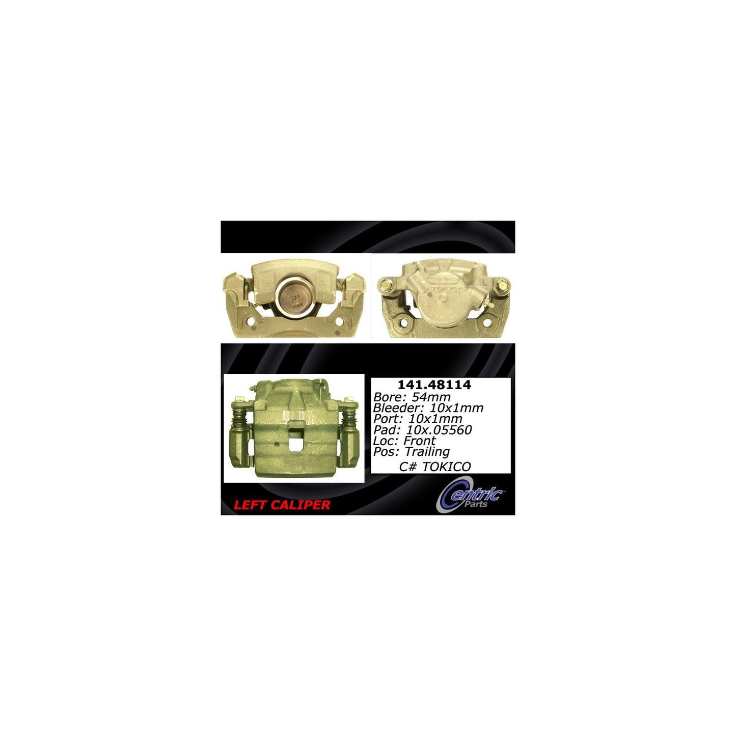 Centric Parts Disc Brake Caliper Semi-Loaded with Anti-Corrosion Finish 141.48114