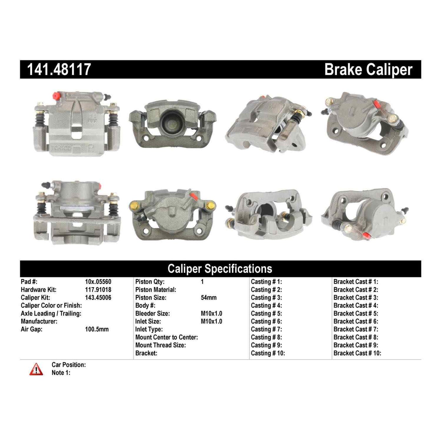Centric Parts Semi-Loaded Brake Caliper 141.48117