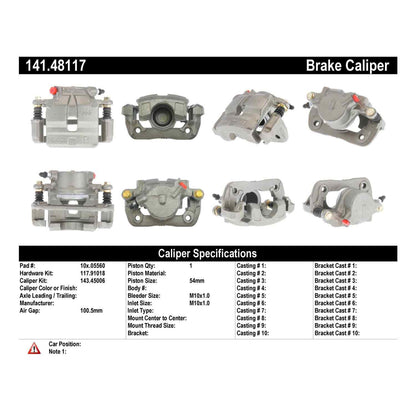 Centric Parts Semi-Loaded Brake Caliper 141.48117