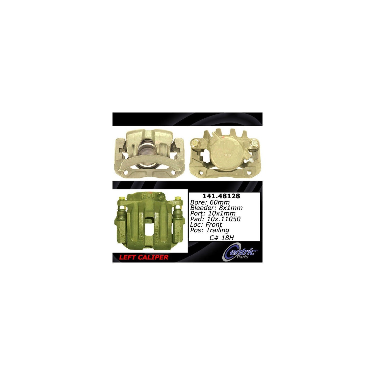 Centric Parts Disc Brake Caliper Semi-Loaded with Anti-Corrosion Finish 141.48128