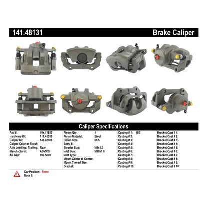Centric Parts Disc Brake Caliper Semi-Loaded for 141.48131