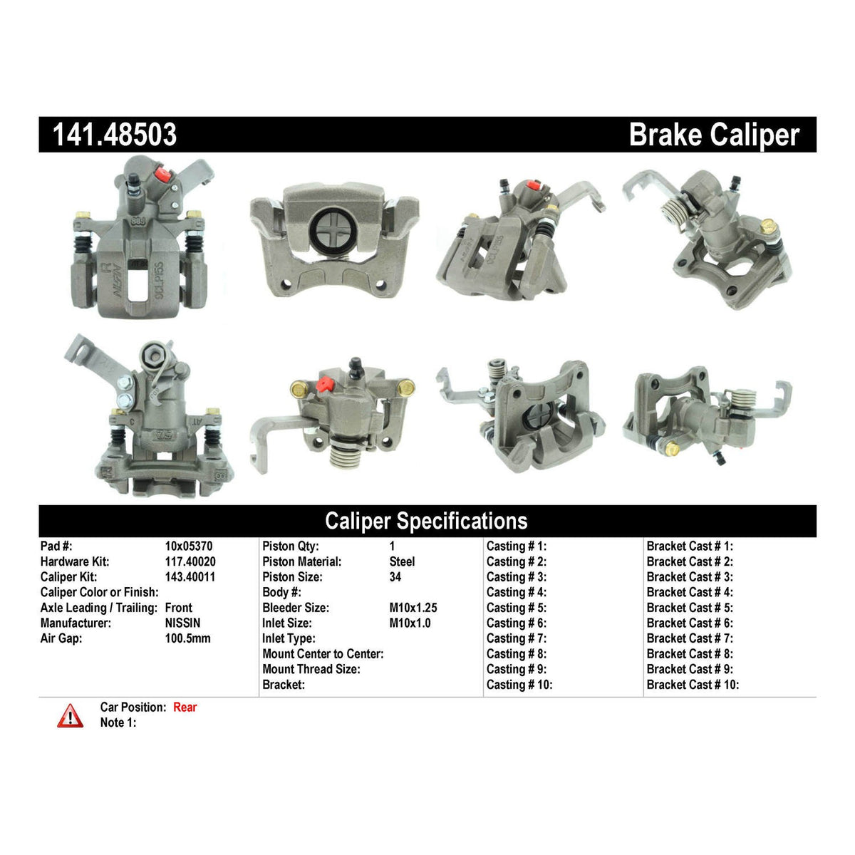 Stoptech Centric Semi-Loaded Caliper 141.48503