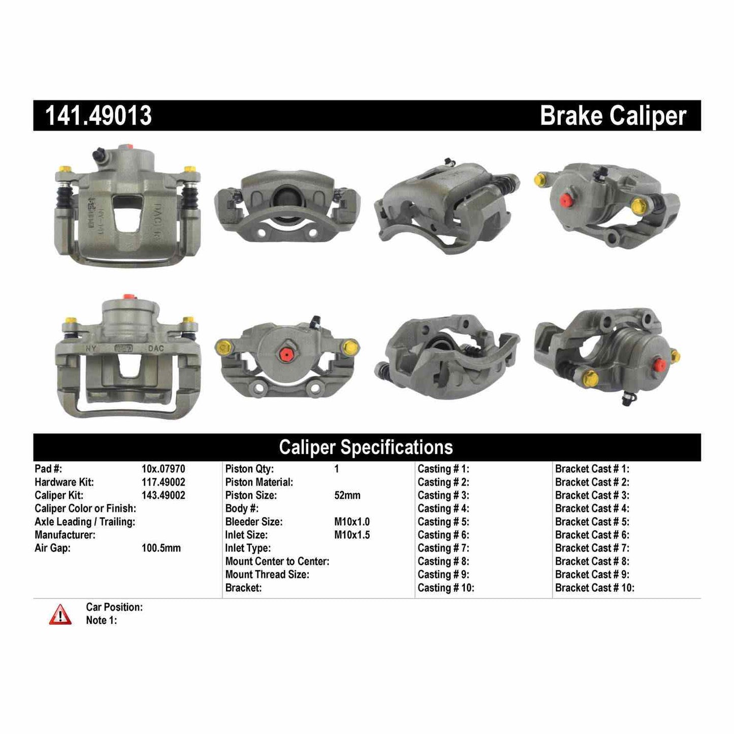 Centric Parts Semi-Loaded Brake Caliper 141.49013