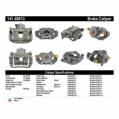 Centric Parts Semi-Loaded Brake Caliper 141.49013