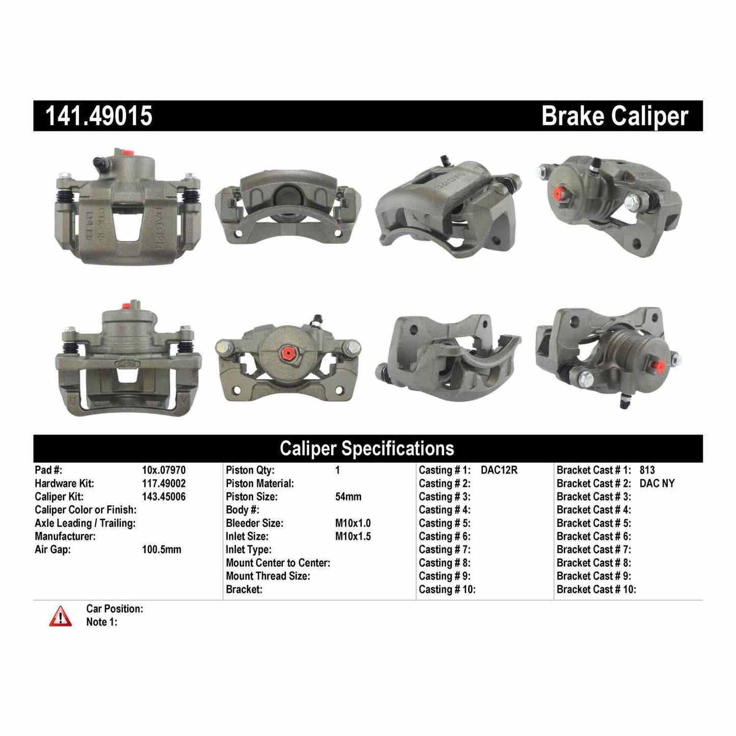 Centric Parts Semi-Loaded Disc Brake Caliper for 2004-2018 Chevrolet Aveo 141.49015