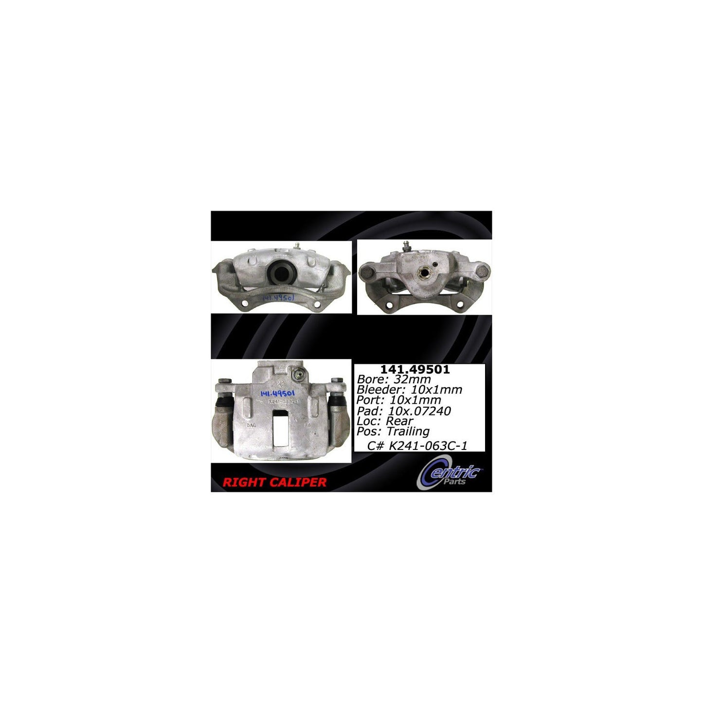 Centric Parts Semi-Loaded Brake Caliper 141.49501