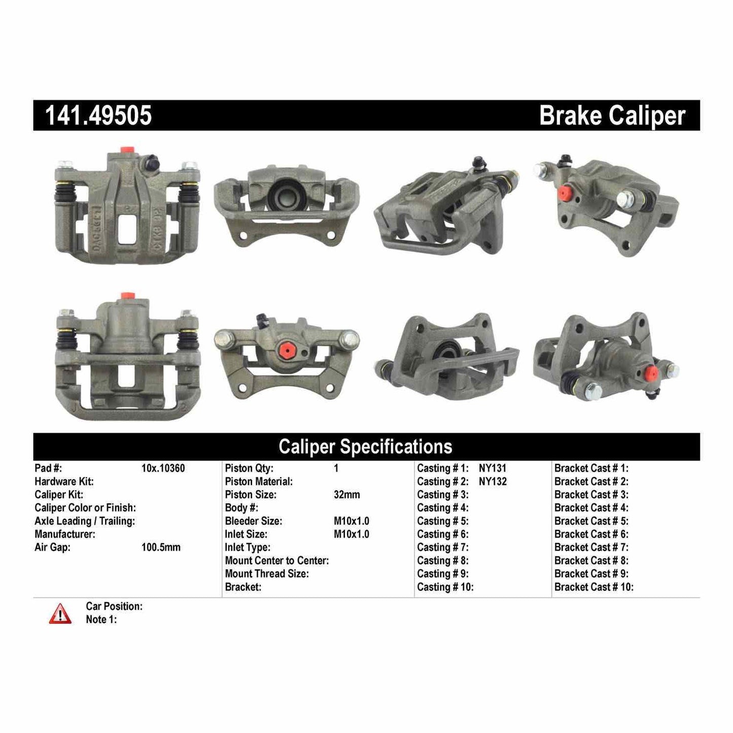 Centric Parts Disc Brake Caliper Semi-Loaded with Anti-Corrosion Finish for 2004-2010 Chevrolet Optra 141.49505