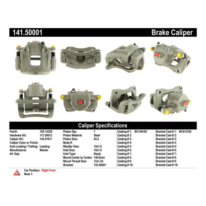 Stoptech Centric Semi-Loaded Brake Caliper - Front Right 141.50001