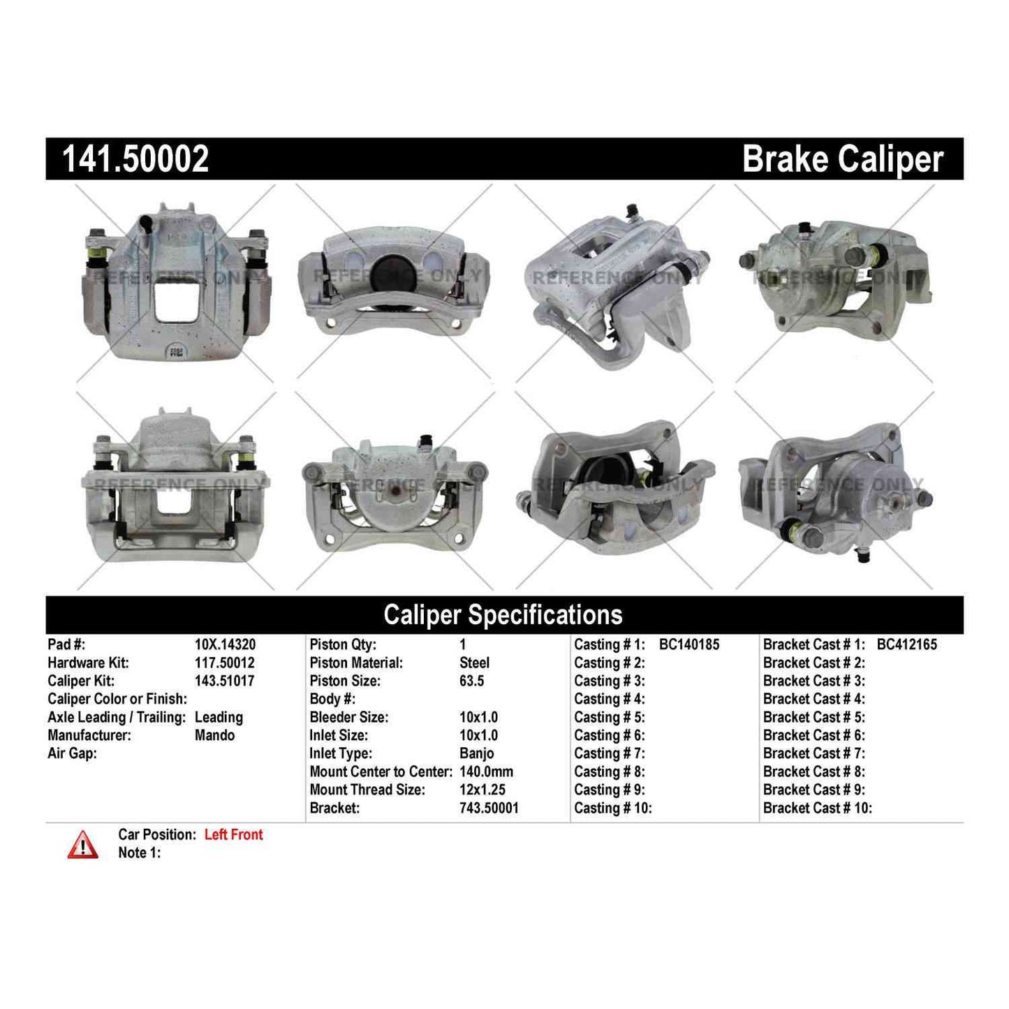 Centric Parts Disc Brake Caliper Semi-Loaded with Anti-Corrosion Finish for 2013-2016 Hyundai Santa Fe Sport, 2014-2020 Kia Sorento 141.50002