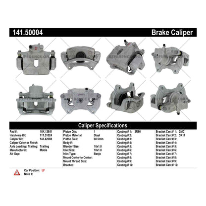 Centric Parts Semi-Loaded Brake Caliper 141.50004