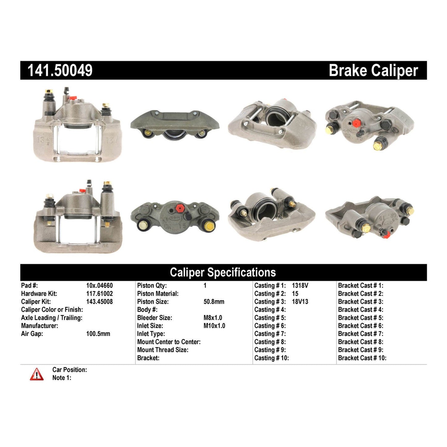 StopTech Semi-Loaded Brake Caliper 141.50049