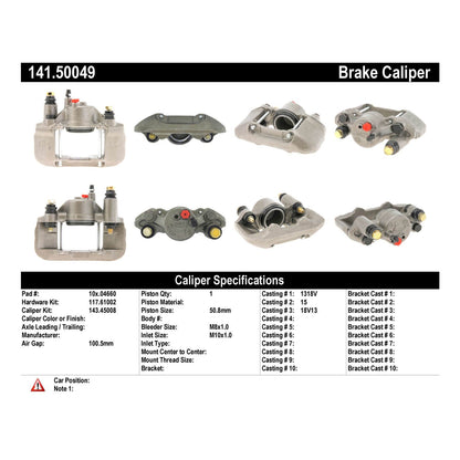 StopTech Semi-Loaded Brake Caliper 141.50049