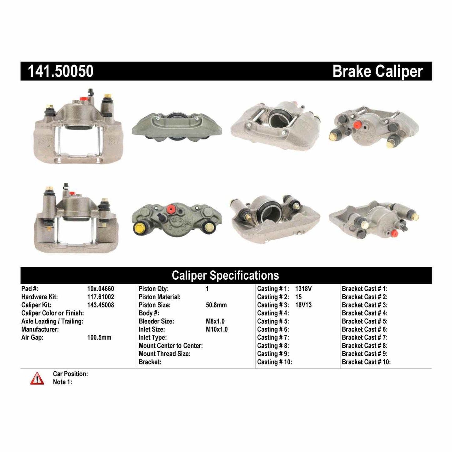 Centric Parts Disc Brake Caliper Semi-Loaded with Anti-Corrosion Finish for 1994-1997 Ford Aspire 141.50050