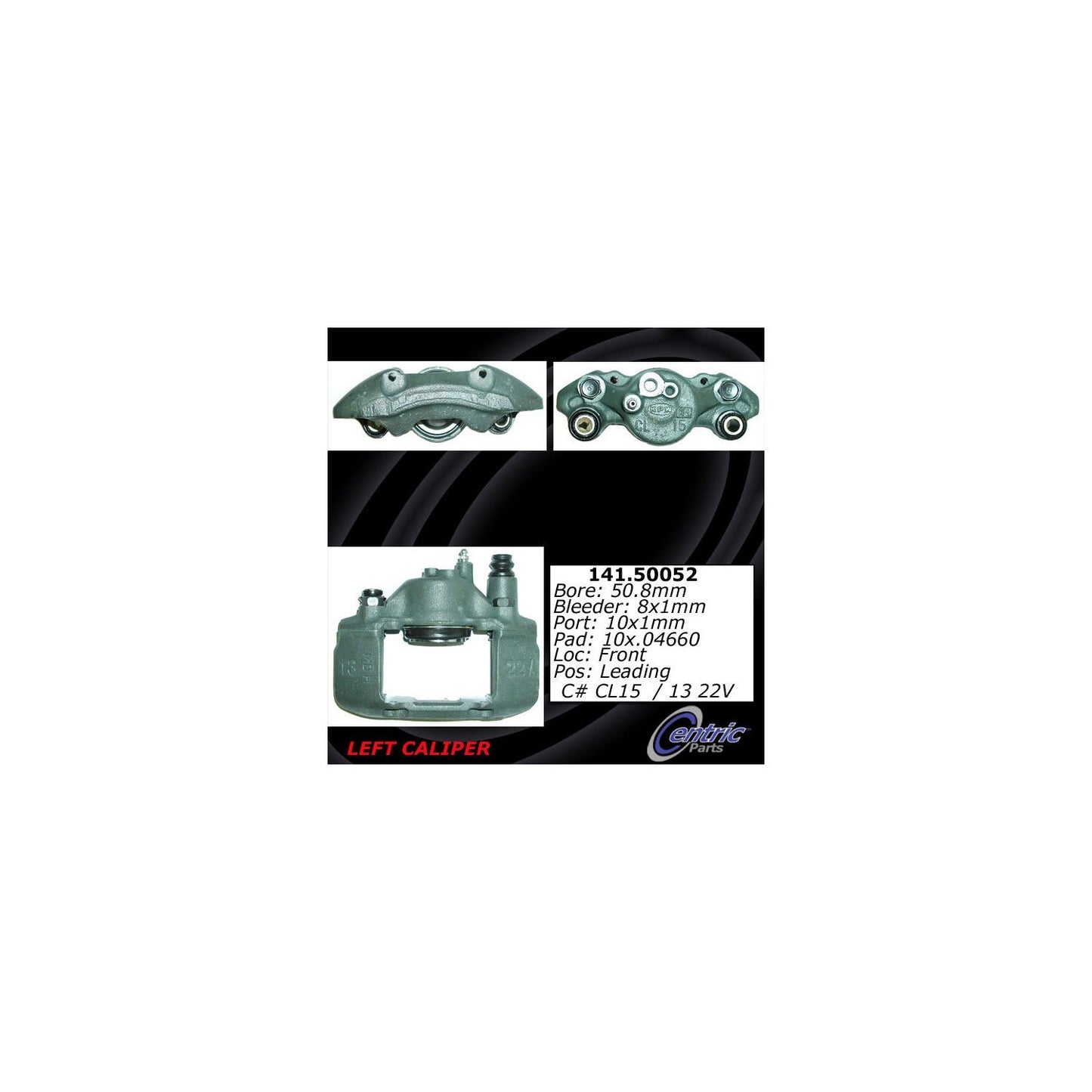 Centric Parts Disc Brake Caliper Semi-Loaded for 1994-1997 Ford Aspire 2001-2002 Kia Rio 141.50052