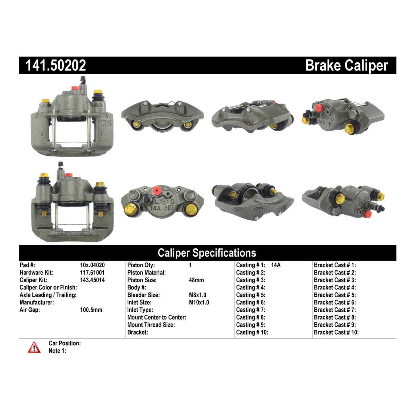 Stoptech Centric Semi-Loaded Brake Caliper - Front Left 141.50202