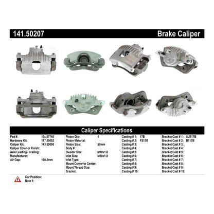 Centric Parts Semi-Loaded Brake Caliper 141.50207