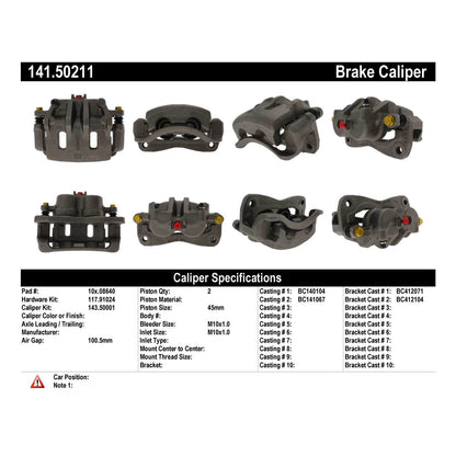 Centric Parts Semi-Loaded Brake Caliper 141.50211