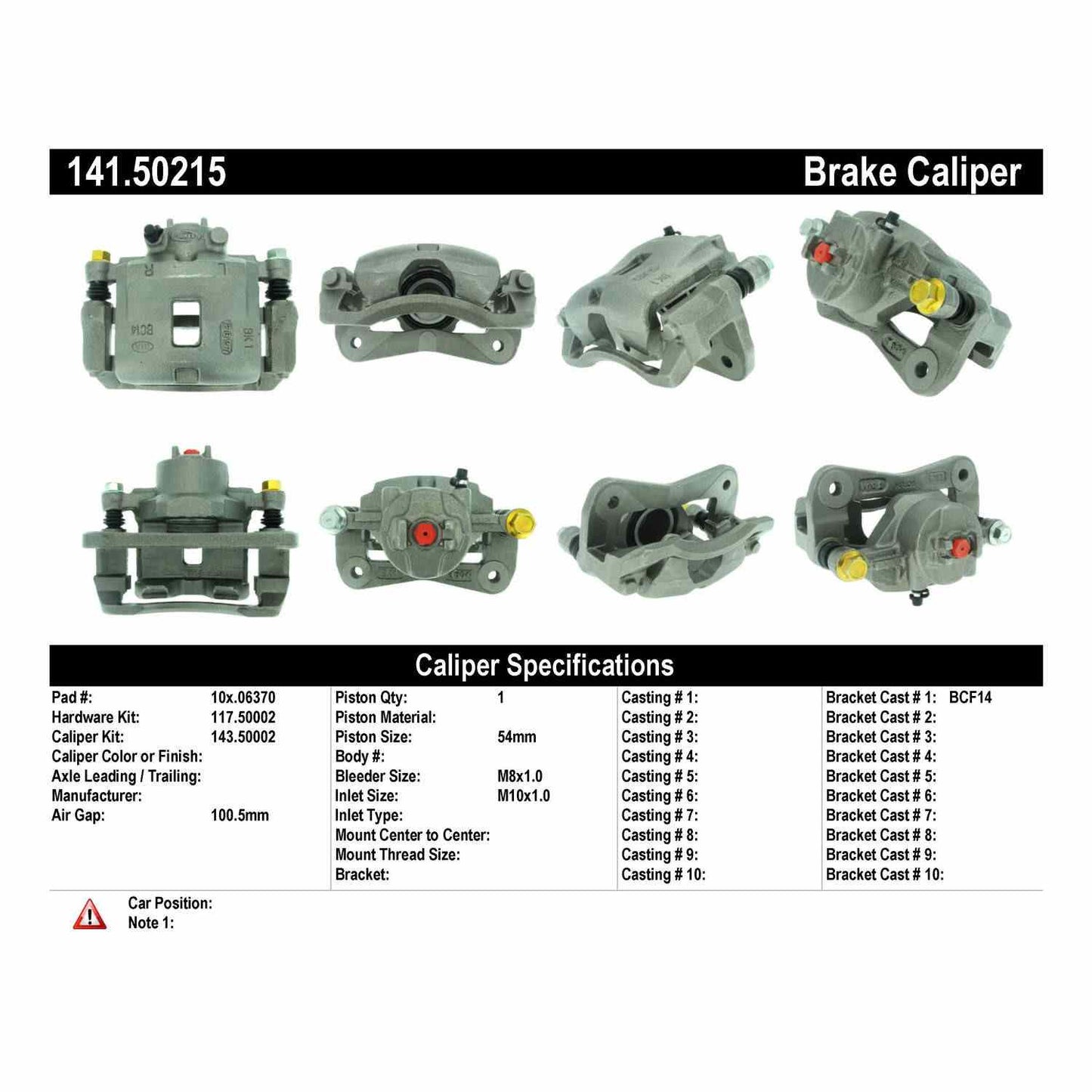 Centric Parts Disc Brake Caliper Semi-Loaded with Anti-Corrosion Finish 141.50215