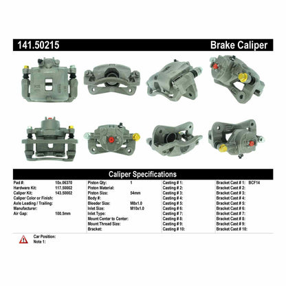 Centric Parts Disc Brake Caliper Semi-Loaded with Anti-Corrosion Finish 141.50215