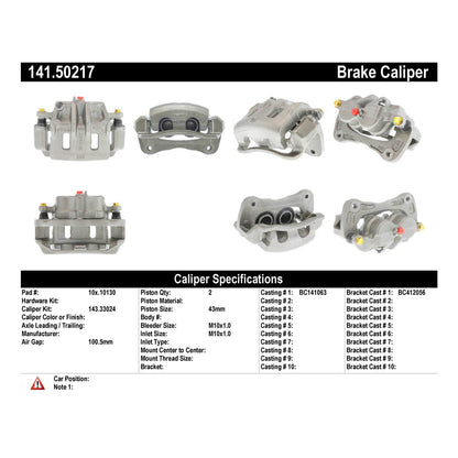 Centric Parts Semi-Loaded Brake Caliper 141.50217