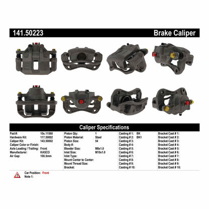 Centric Parts Disc Brake Caliper Semi-Loaded with Anti-Corrosion Finish 141.50223