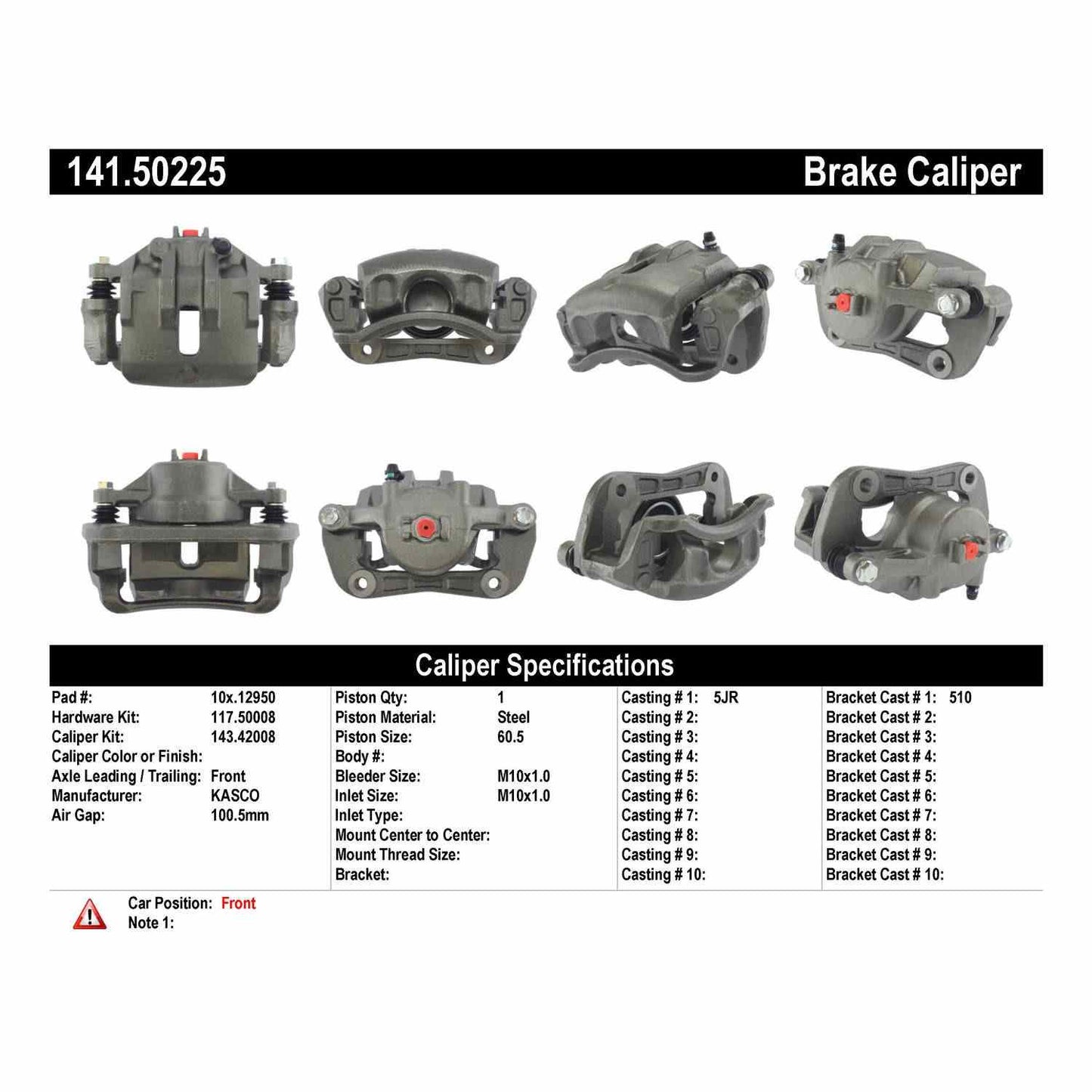 Centric Parts Disc Brake Caliper Semi-Loaded for 141.50225
