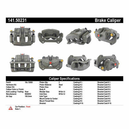 Centric Parts Semi-Loaded Brake Caliper 141.50231