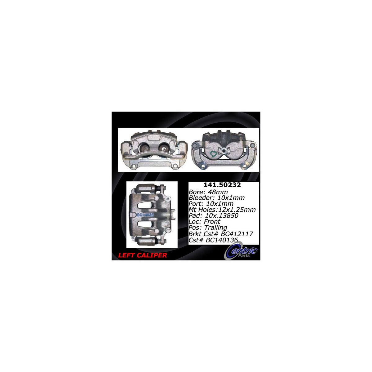 Centric Parts Disc Brake Caliper Semi-Loaded for 141.50232