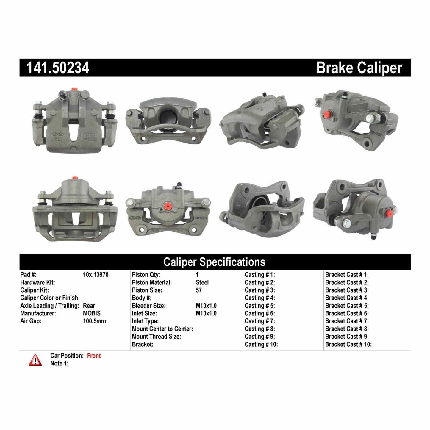 Stoptech Centric 09-13 Hyundai Elantra/Kia Forte Semi-Loaded Front Left Brake Caliper 141.50234