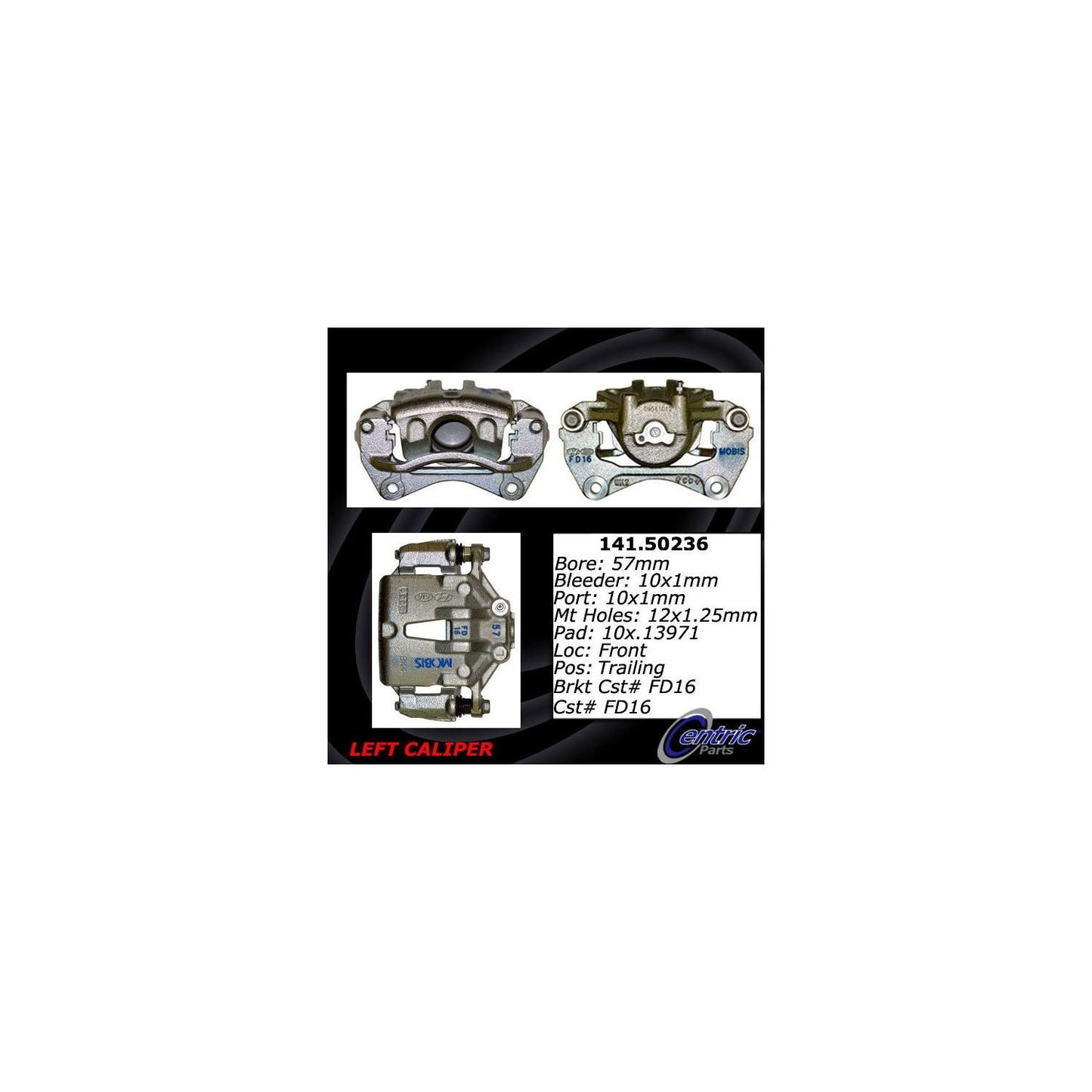 Stoptech Centric Semi-Loaded Brake Caliper - Front Left 141.50236