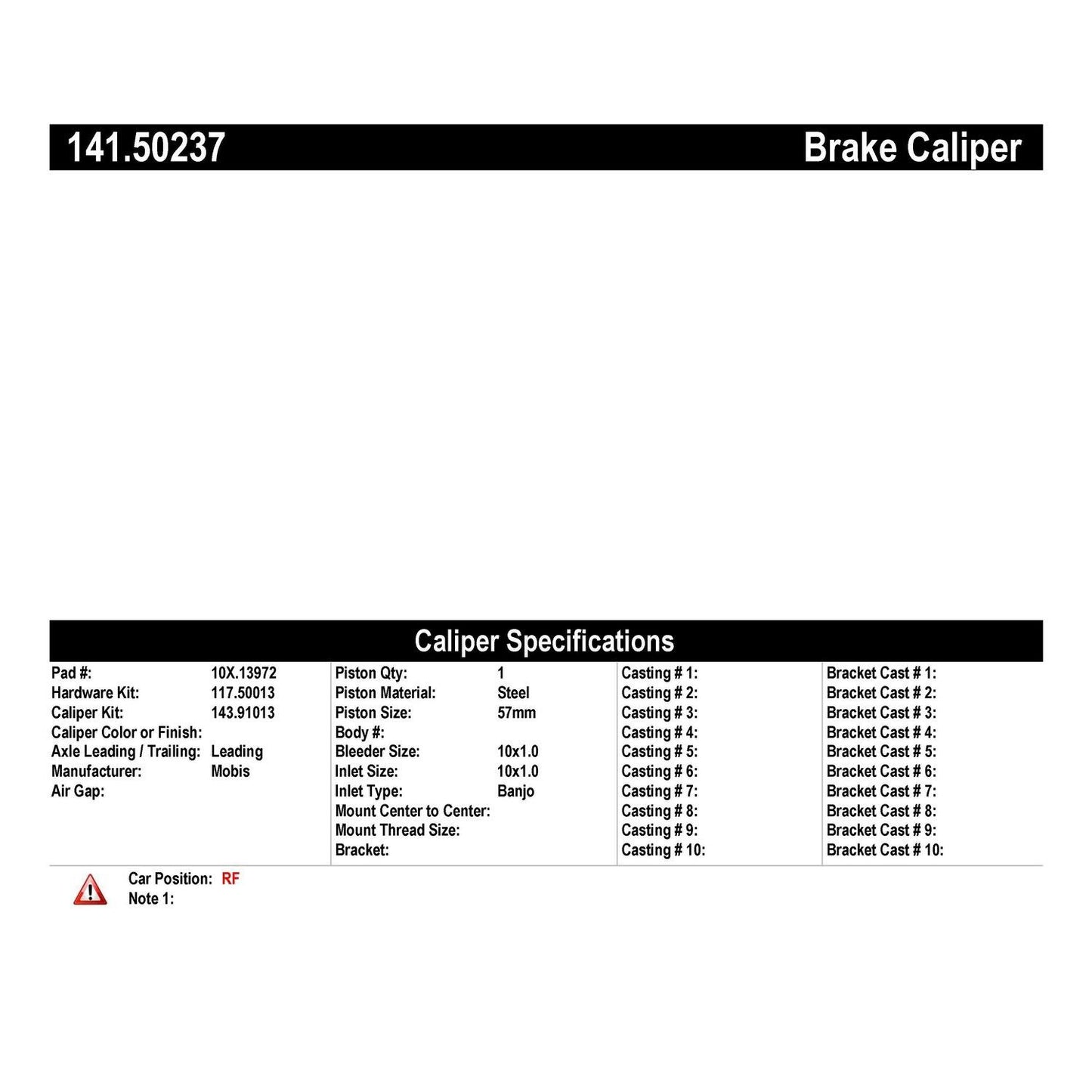 Stoptech Centric Semi-Loaded Brake Caliper - Front Right 141.50237