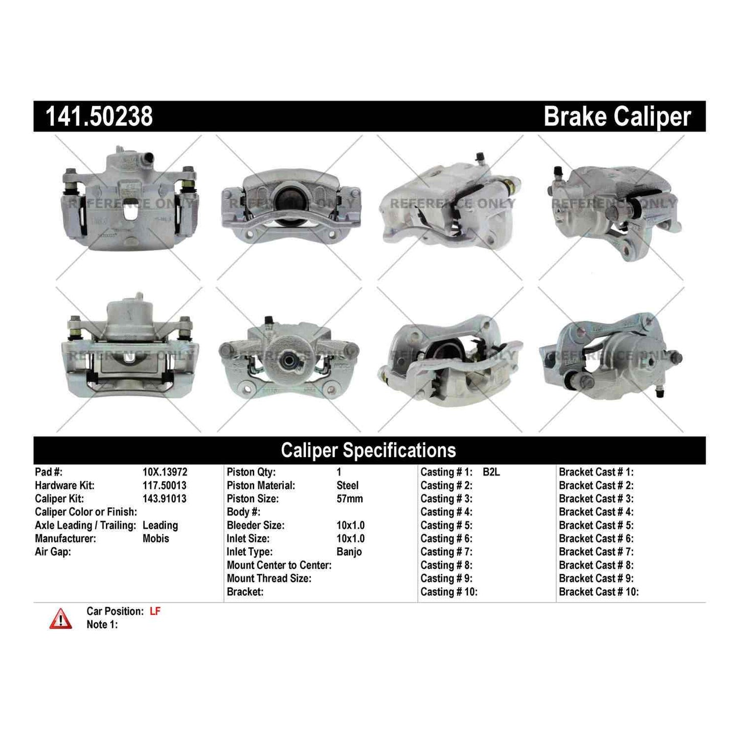 Centric Parts Disc Brake Caliper Semi-Loaded for 141.50238