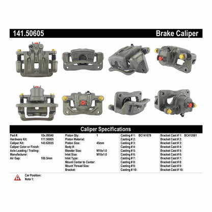 Centric Parts Disc Brake Caliper Semi-Loaded for 141.50605