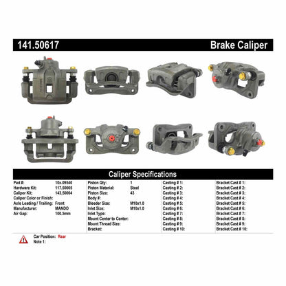 Centric Parts Semi-Loaded Brake Caliper 141.50617