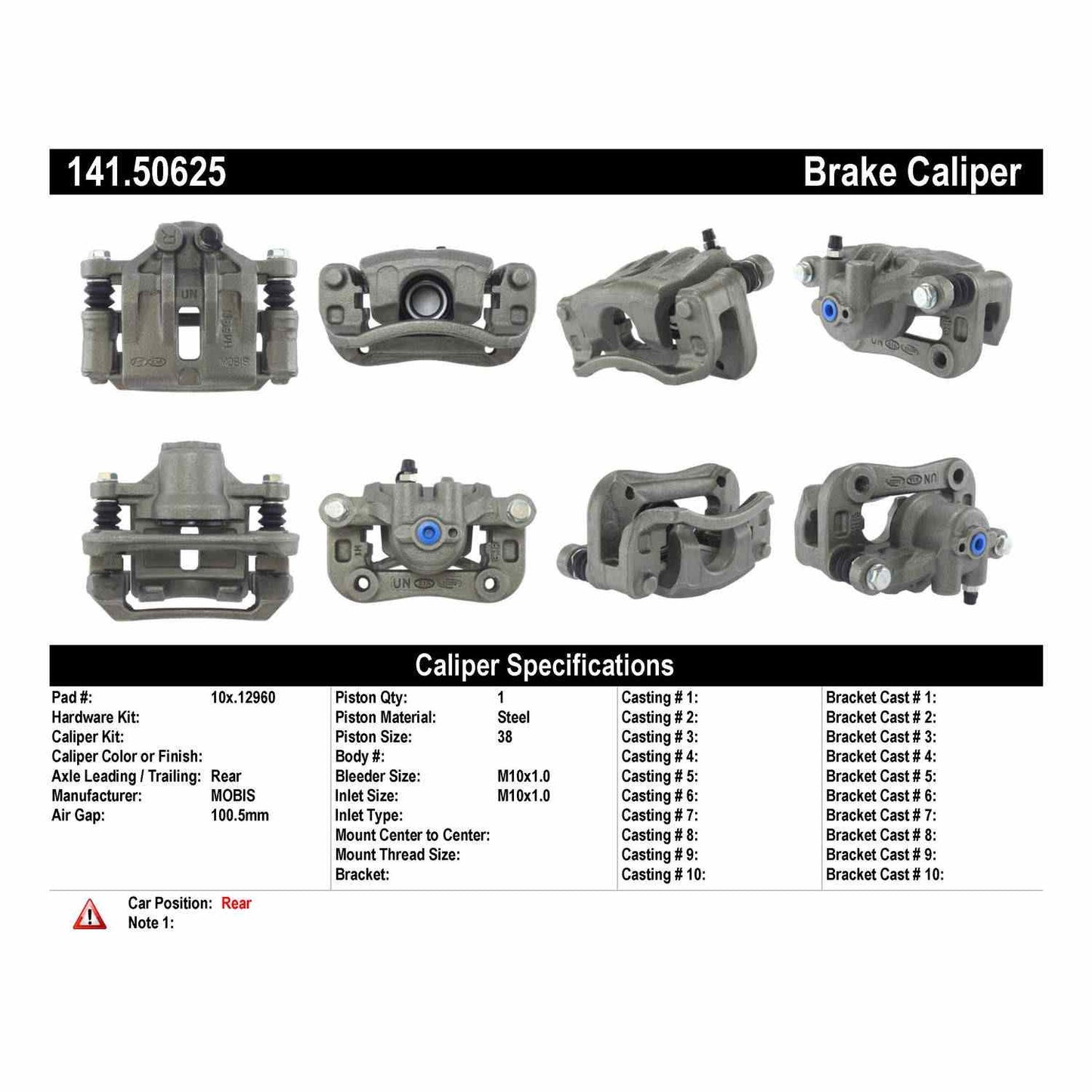 Centric Parts Disc Brake Caliper Semi-Loaded with Anti-Corrosion Finish for 2019 Genesis G70 Kia Rondo 2012-2010 141.50625