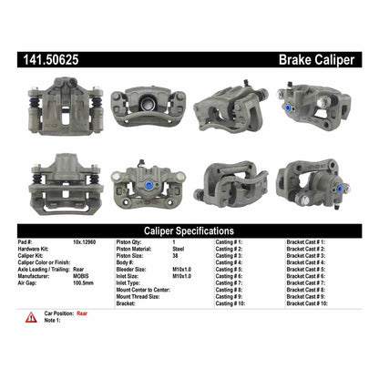 Centric Parts Disc Brake Caliper Semi-Loaded with Anti-Corrosion Finish for 2019 Genesis G70 Kia Rondo 2012-2010 141.50625