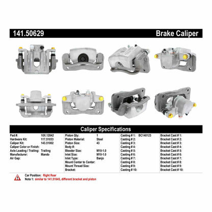 Centric Parts Disc Brake Caliper Semi-Loaded with New Phenolic Pistons for 2013-2016 Hyundai Santa Fe & Kia Sorento 2014-2020 141.50629
