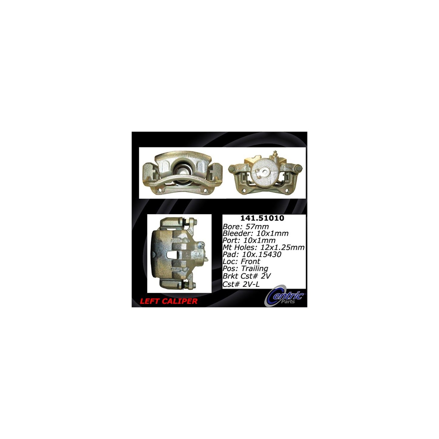 Stoptech Centric Semi-Loaded Brake Caliper - Front L/R 141.51010
