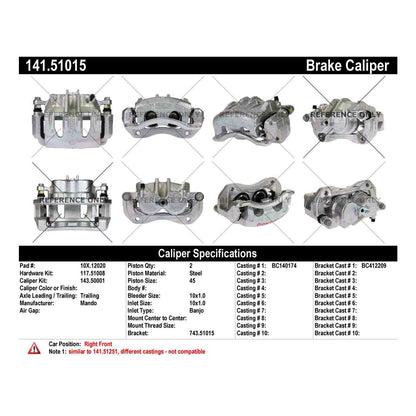 StopTech Semi-Loaded Brake Caliper 141.51015
