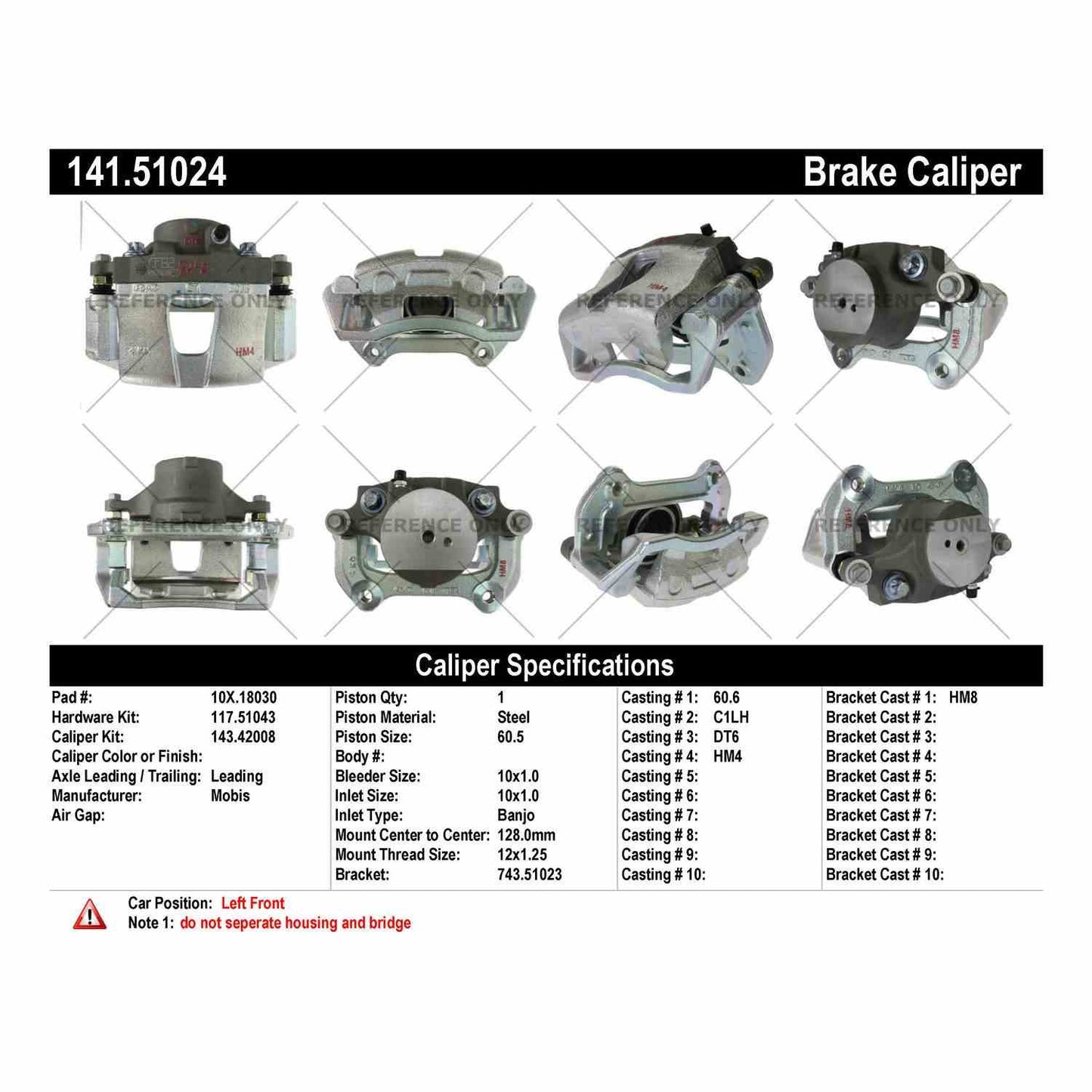 Centric Parts Disc Brake Caliper Semi-Loaded with anti-corrosion finish for 2019-2021 Hyundai Kona Electric, 2015-2019 Sonata, 2019-2022 Kia Niro EV, 2016-2020 Optima 141.51024