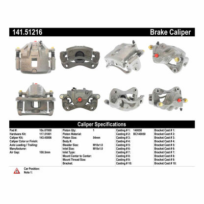 Centric Parts Semi-Loaded Brake Caliper 141.51216
