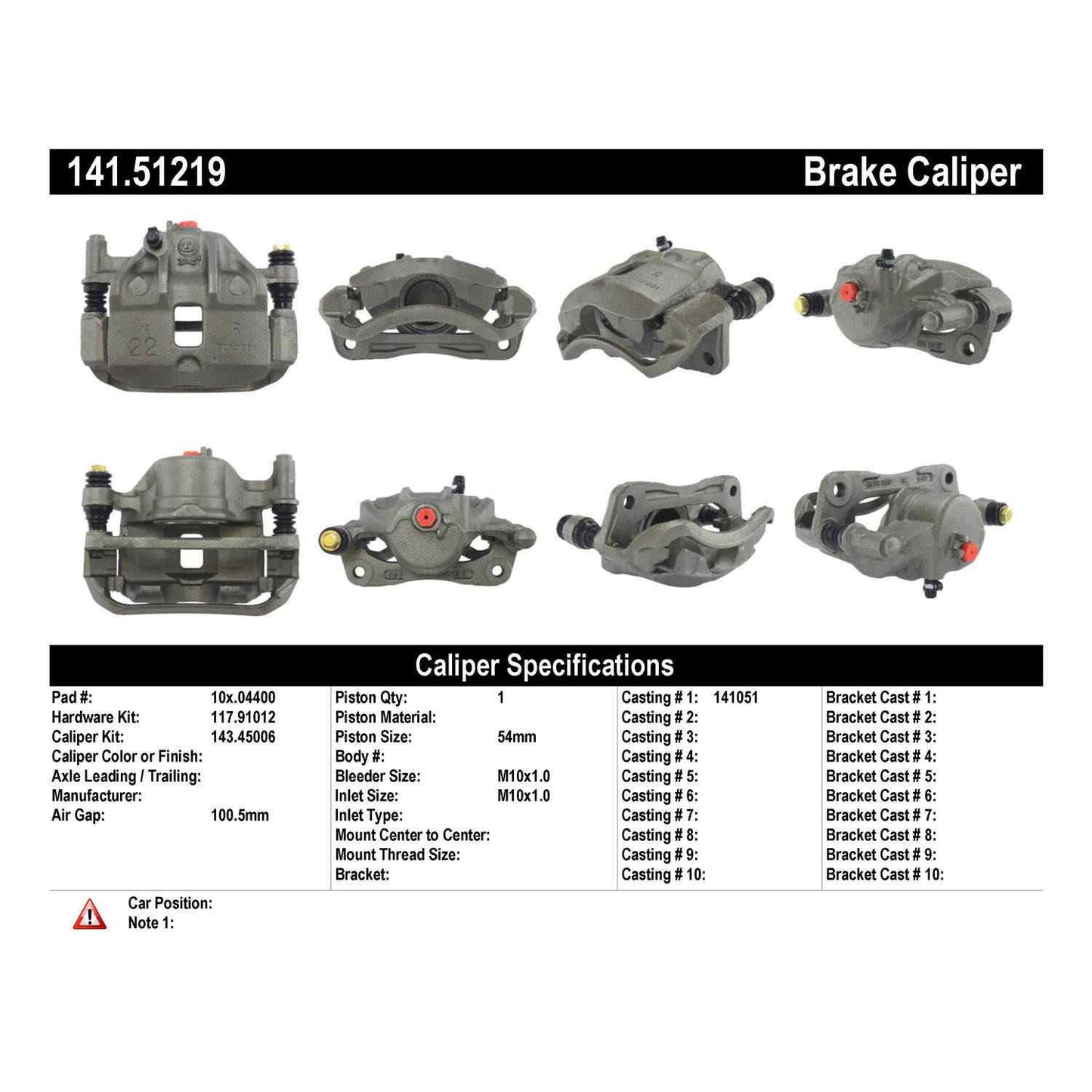Centric Parts Disc Brake Caliper Semi-Loaded with Anti-Corrosion Finish for 2004-2006 Dodge Verna 2000-2005 Hyundai Accent 141.51219