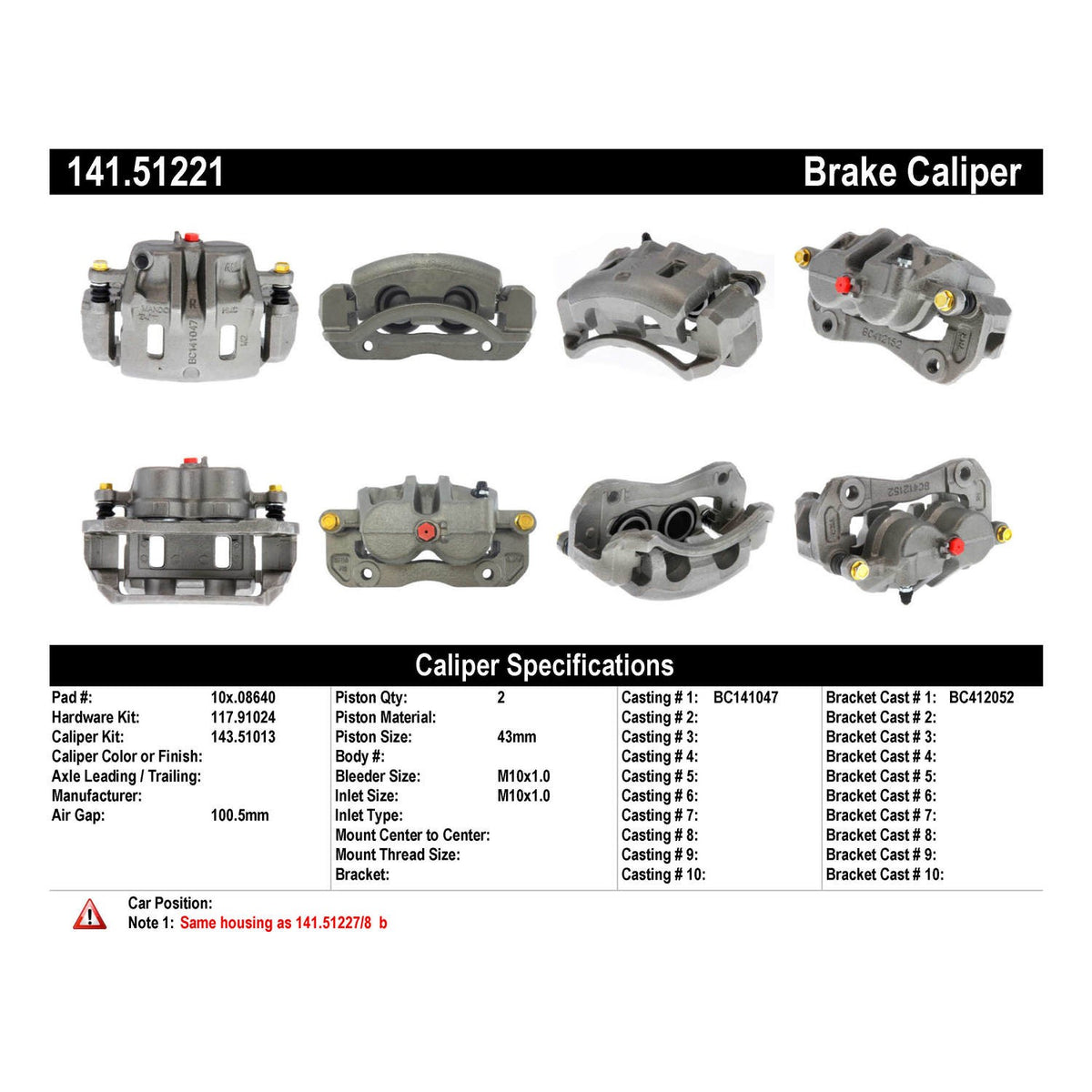 StopTech Centric Semi-Loaded Brake Caliper 141.51221