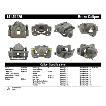 Stoptech Centric Semi-Loaded Brake Caliper - Front Right 141.51225